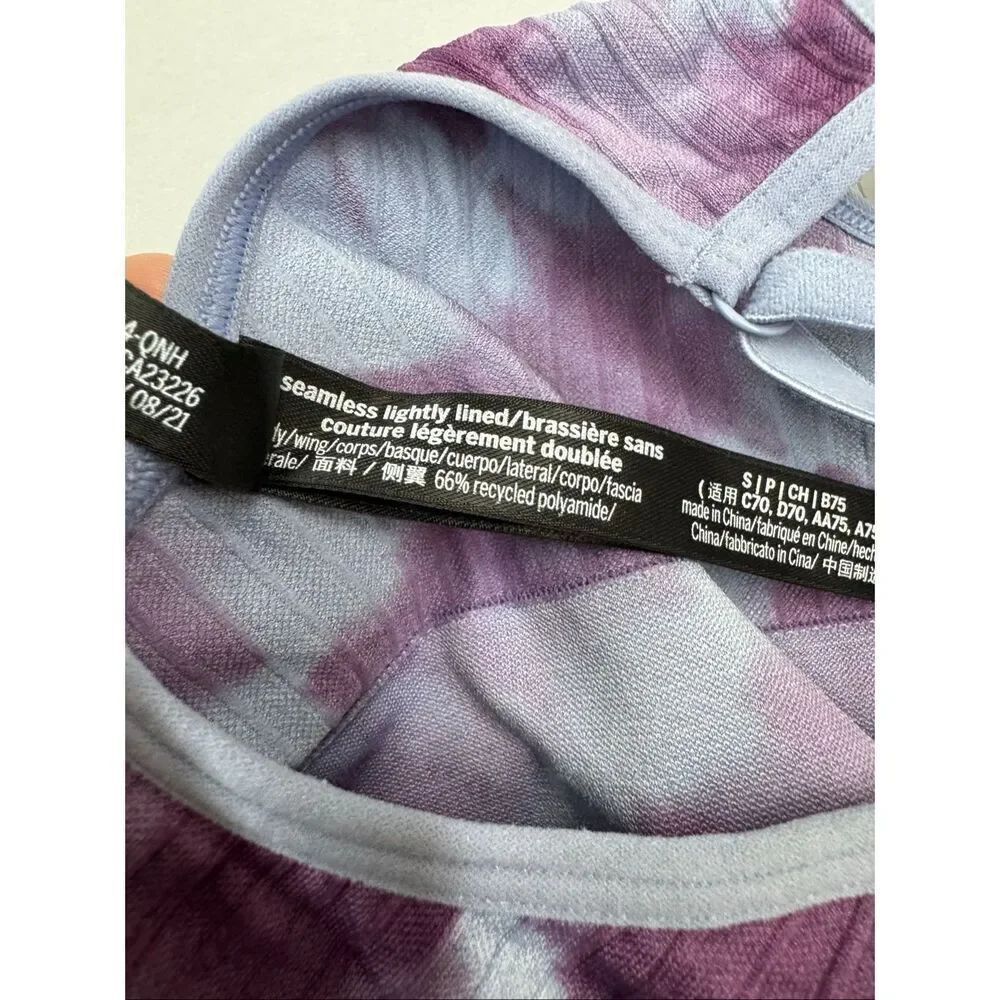 PINK Victoria’s Secret Blue and Purple Tie Dye Active Sports Bra Size Small - Picture 5 of 6